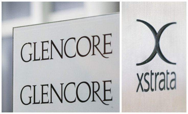 Combination photo shows the logos of Glencore and Xstrata