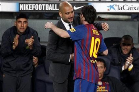 Pepe Guardiola and Lionel Messi
