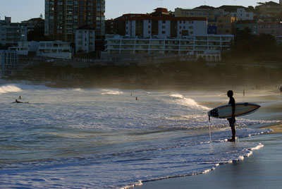 Bondi Beach when it isn't red
