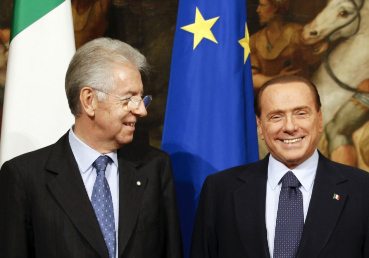 Mario Monti and Silvio Berlusconi