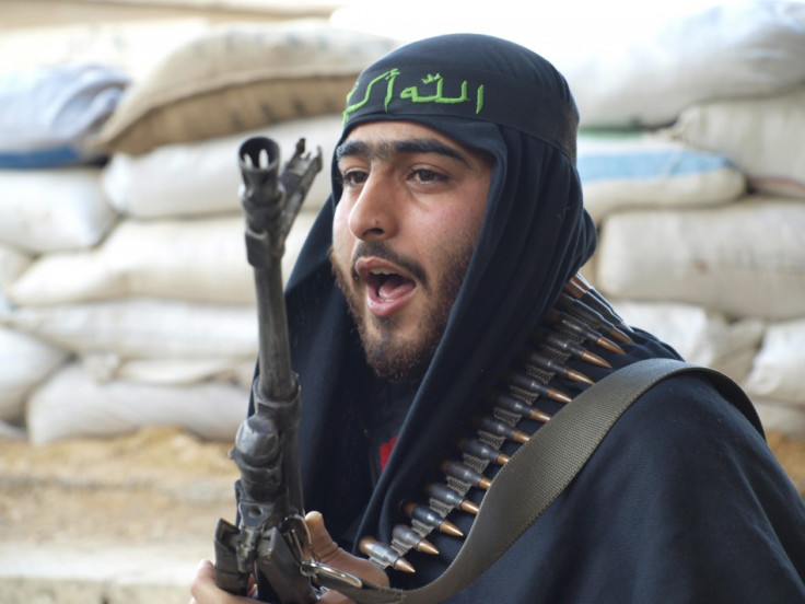 A Free Syrian Army fighter is seen in Daria near Damascus