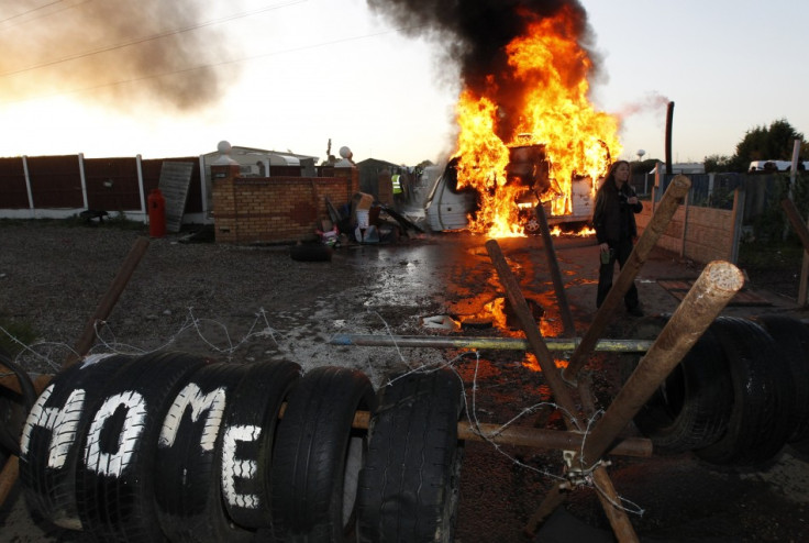 Caravan ablaze: Not a holiday camp