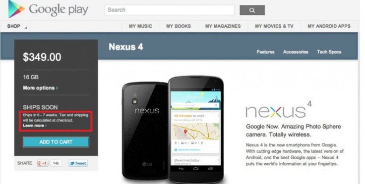New Google Play Orders for Nexus 4 Delayed Further, Check Availability with Nexus Checker App