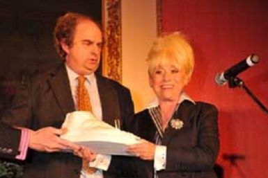 Alexander Waugh, who hosts the award, and Barbara Windsor, who presented the award last year.