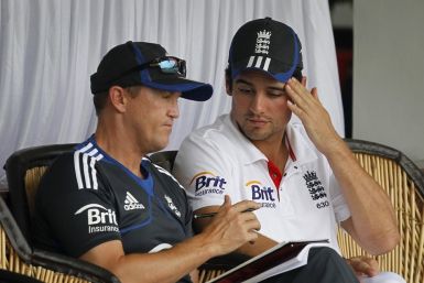 England Coach Andy Flower (L) and Captain Alastair Cook