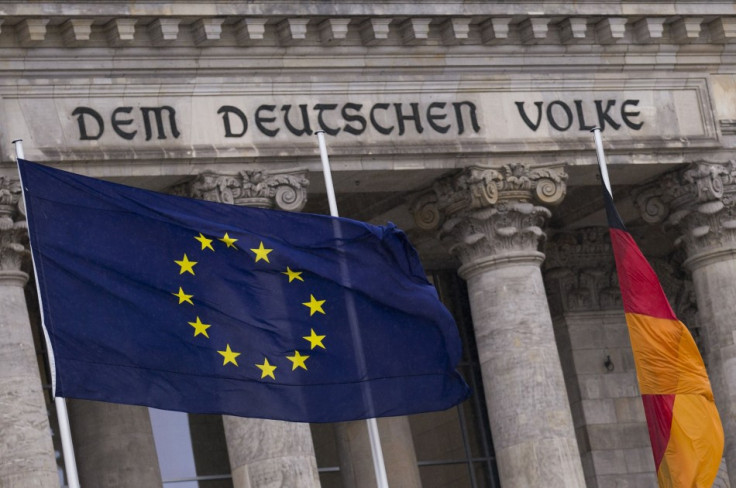 EU flag and German national flag