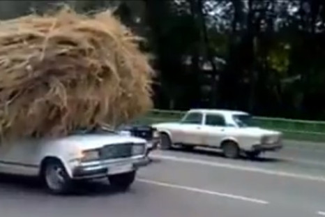 Lada with haystack