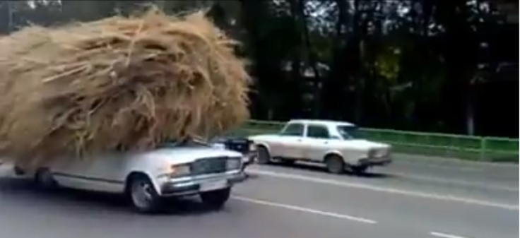 Lada with haystack