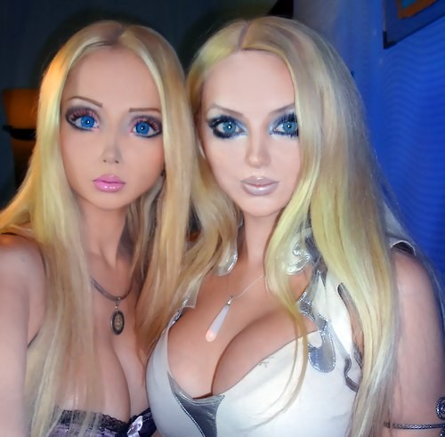 Human Barbie Valeria Lukyanova and Friend Olga Dominica Oleynik