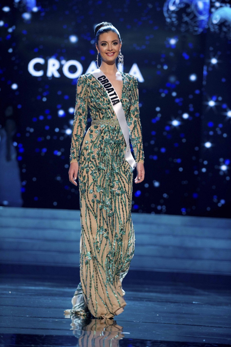 Miss Croatia 2012 Burg competes during the 2012 Miss Universe Presentation Show in Las Vegas