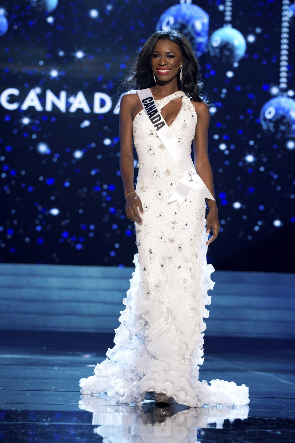 Miss Canada 2012 Yamoah competes during 2012 Miss Universe Presentation Show in Las Vegas