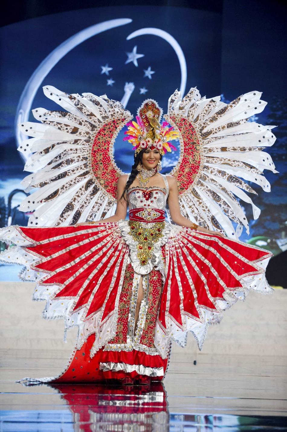 Miss Indonesia Maria Selena on stage at the 2012 Miss Universe National Costume Show at PH Live in Las Vegas