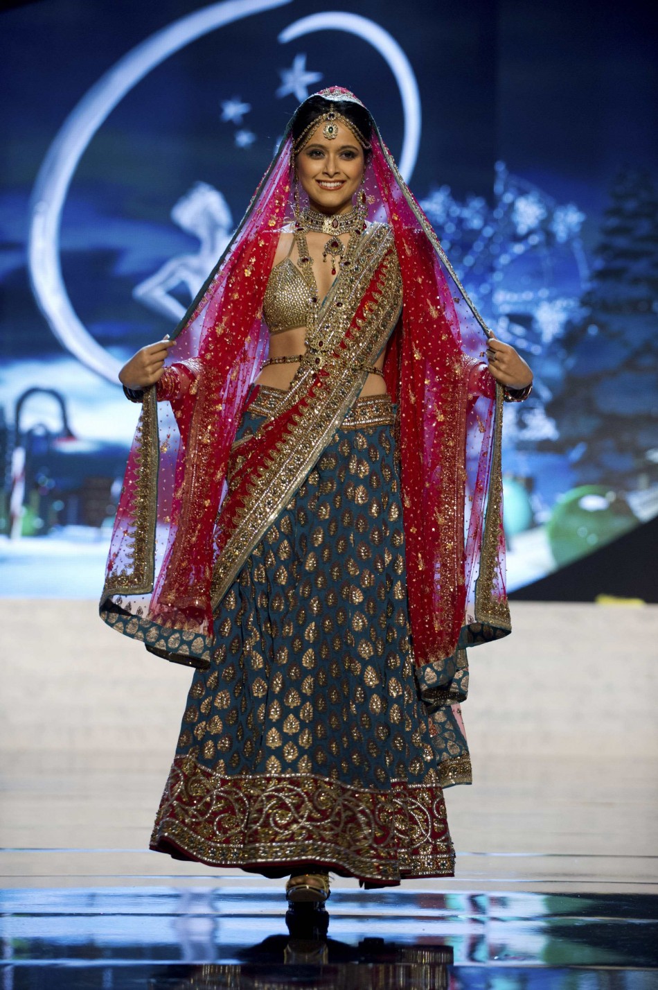 Miss India Ruhi Singh on stage at the 2012 Miss Universe National Costume Show at PH Live in Las Vegas