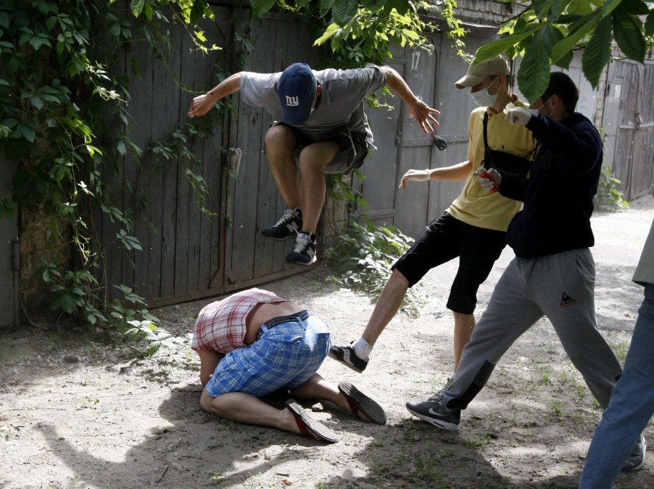 Images of 2012 anti-gay attack ukraine