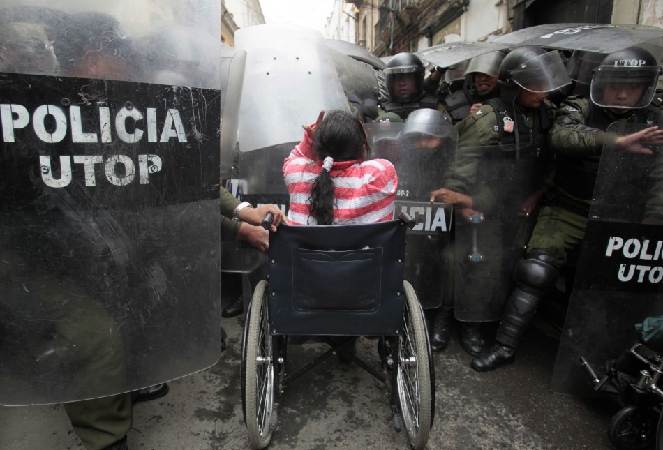 Images of 2012 bolivia disability payment protest