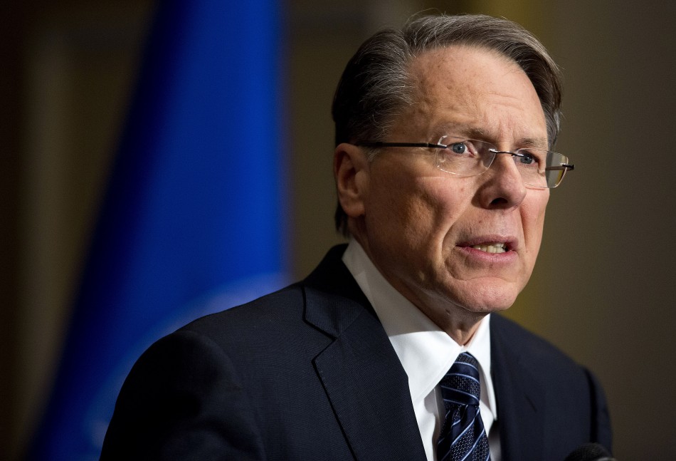 Wayne LaPierre, Executive Vice President of the NRA, speaks during a news conference in Washington