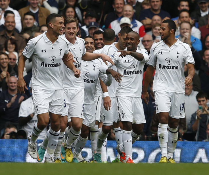Tottenham Hotspur Players Celebrate a Goal