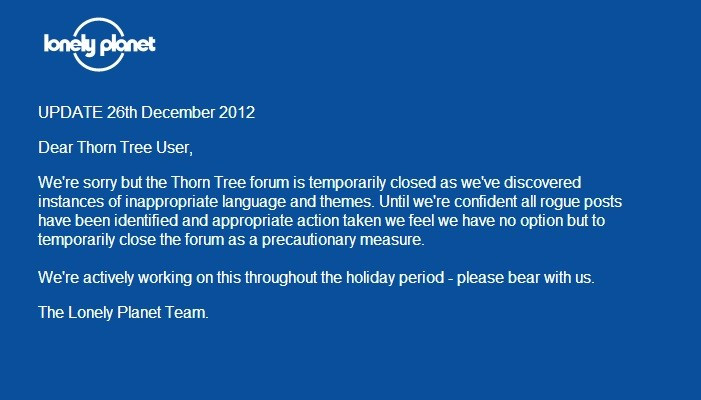 Thorn Tree website after action by BBC bosses Thorn Tree website after action by BBC bosses