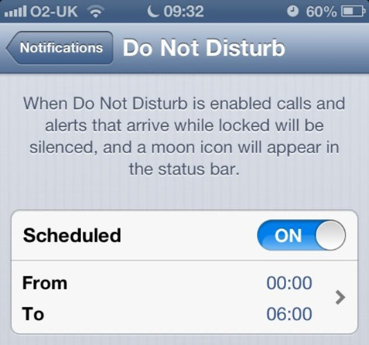 iOs Do not Disturb feature