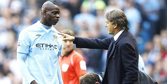 Mario Balotelli and Roberto Mancini