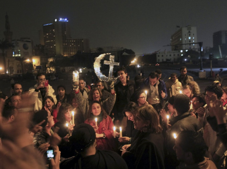 Crowd at prayer in Cairo