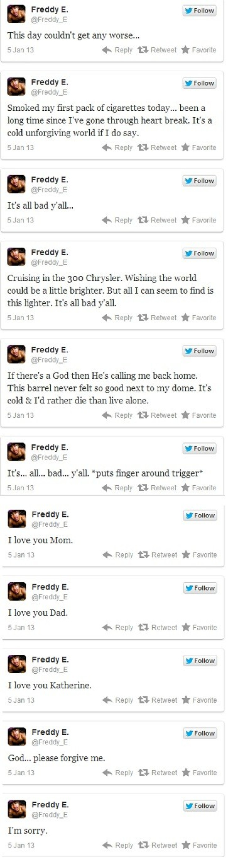 Freddy E tweets
