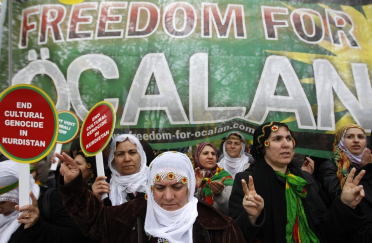 Kurds demonstrate against detention of jailed PKK leader Abdullah Öcalan during protest in Strasbourg (Reuters)