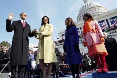 Barack Obama takes his first oath of office in 2009 (Reuters)