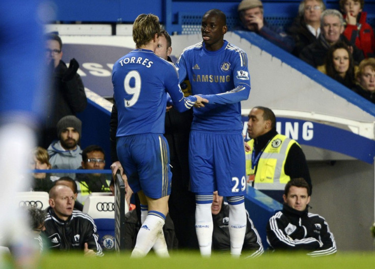 Demba Ba (L) and Fernando Torres