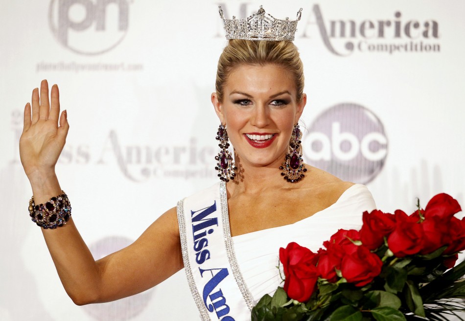 Miss America 2013 Mallory Hytes Hagan, 23, Miss New York, poses during a news conference in Las Vegas