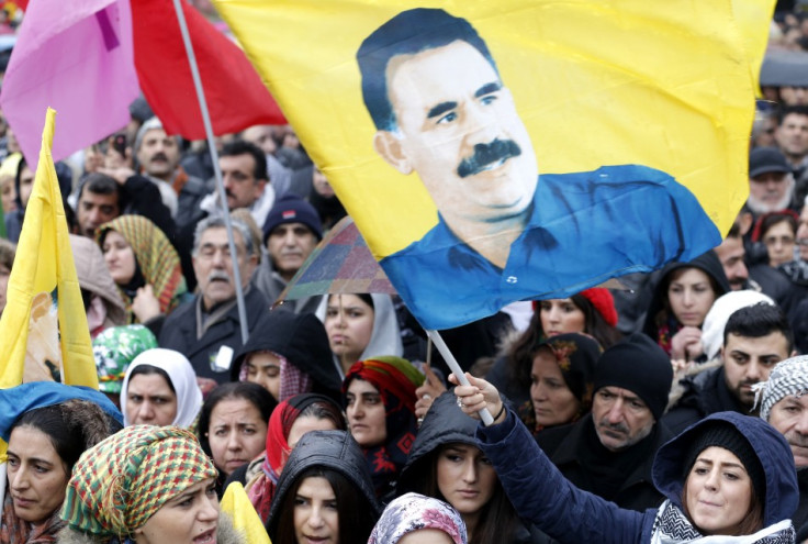 Members of the Kurdish community gather in front of the Gare de l'Est railway station