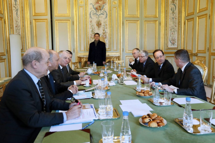 France's President Hollande presides over a meeting on the Malian situation at the Elysee Palace in Paris