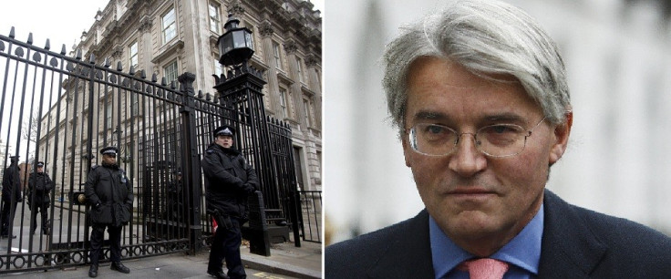 Downing Street gates (l) Andrew Mitchell