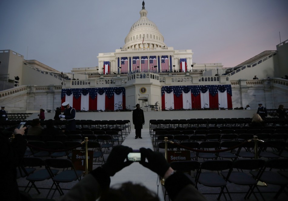 Guests at the Inauguration of the U.S. President Barack Obama take pictures before sunrise at the U.S. Capitol Guests at the Inauguration of the U.S. President Barack Obama take pictures before sunrise at the U.S. Capitol