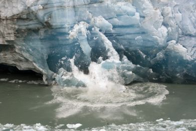 Argentina's Perito Moreno glacier calves blocks of ice near the city of El Calafate
