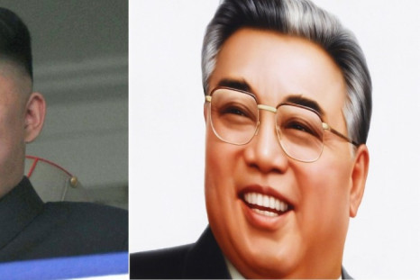 Kim Jong-un and Kim Il-sung