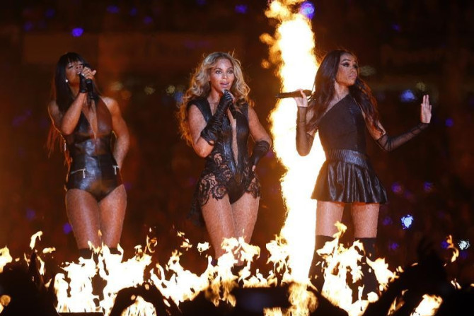 Beyonce (C) and Destiny's Child perform during the half-time show of the NFL Super Bowl XLVII football game in New Orleans, Louisiana, February 3, 2013.
