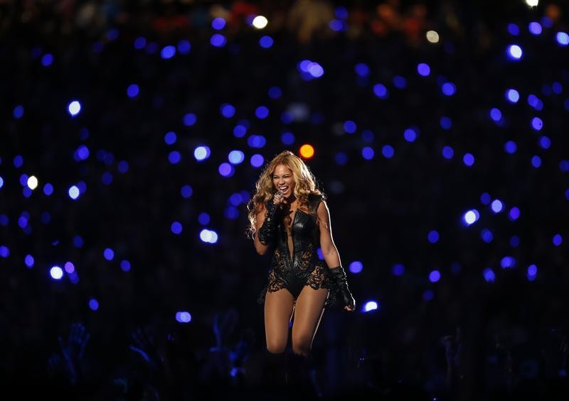 Beyonce performs during the half-time show of the NFL Super Bowl XLVII football game in New Orleans, Louisiana,