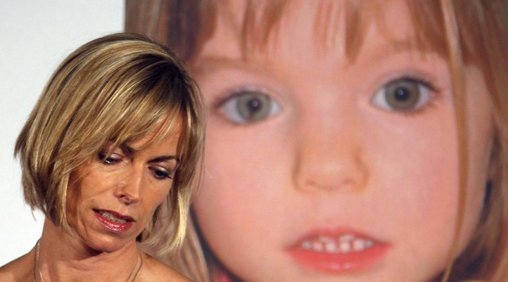 Kate McCann with Madeleine image behind