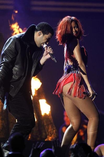 Drake and Rihanna perform Whats My Name at the 53rd annual Grammy Awards in Los Angeles, California February 13, 2011.