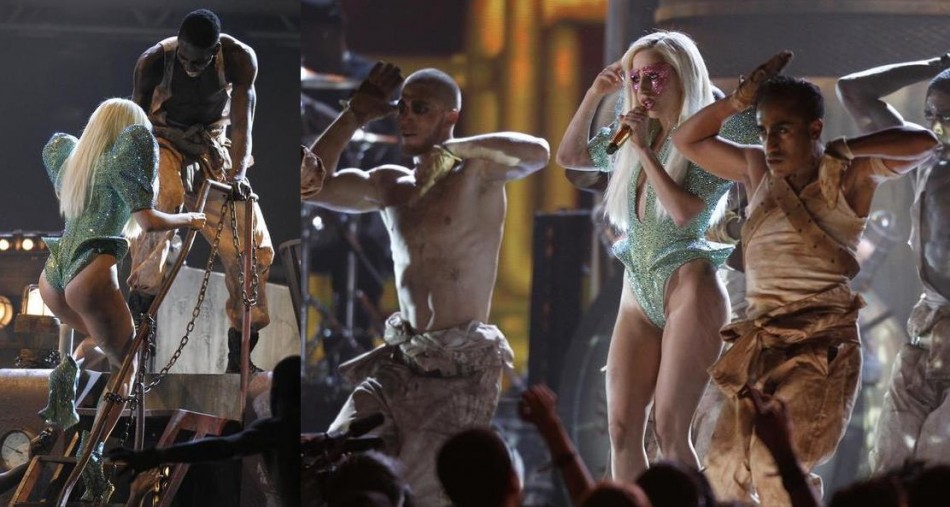 Lady Gaga performs Poker Face at the start of the 52nd annual Grammy Awards in Los Angeles January 31, 2010.