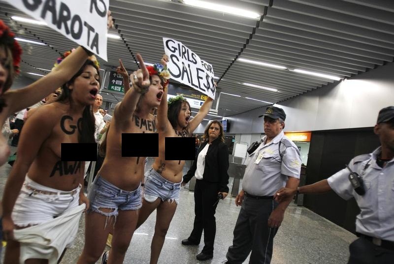Activists from the Kiev based feminist protest group Femen