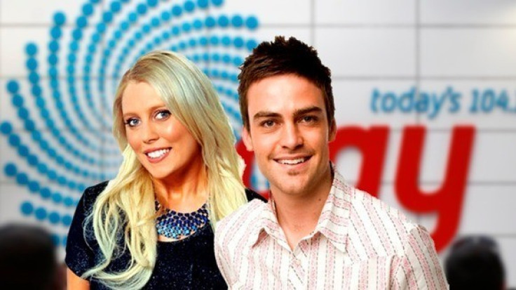 Michael Christian (R) is now at 2Day FM sister-station but former co-host Mel Greig (L) is still off air (Reuters)