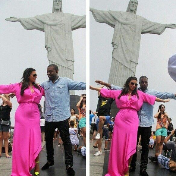 Reality television star Kim Kardashian and her boyfriend Kanye West