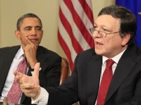 Barack Obama and Jose Manuel Barroso