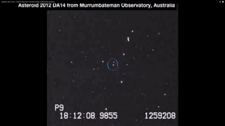 NASA telescope image of the 2012 DA14 asteroid.