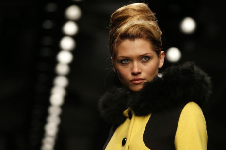 Model Chloe Norgaard presents a creation from the PPQ Autumn/Winter 2013 collection during London Fashion Week