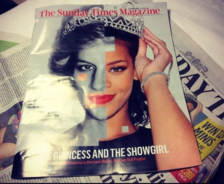 Rihanna reacts to the cover of the Sunday Times magazine, where she is compared to Princess Diana