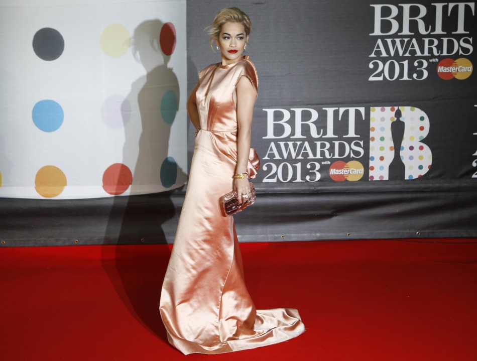 Singer Rita Ora arrives for the BRIT Awards at the O2 Arena in London February 20, 2013.
