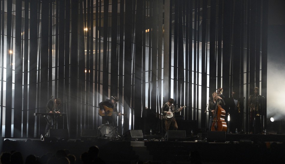 Pop group Mumford  Sons performs during the BRIT Awards, celebrating British pop music, at the O2 Arena in London February 20, 2013.
